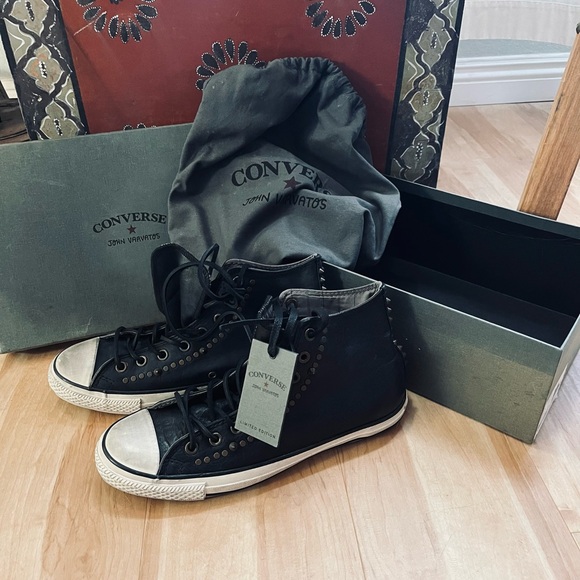 John Varvatos Black Studded Sneakers limited edition. Never worn vacome sealed - Picture 3 of 7